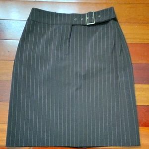 Women's apostrophe Brown pinstripes skirt 6 petite